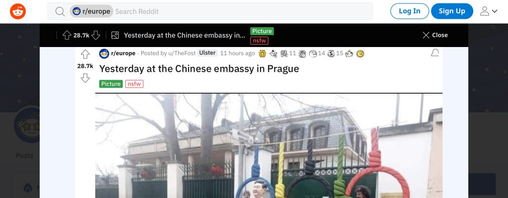在チェコプラハ中国大使館 近況jpg