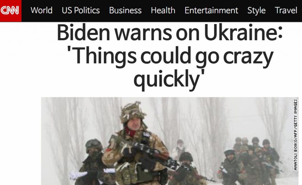 CNN速報、バイデン緊急声明「ウクライナ戦争間近」
