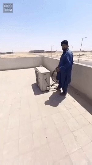 砂漠地域エアコン室外機掃除mp4