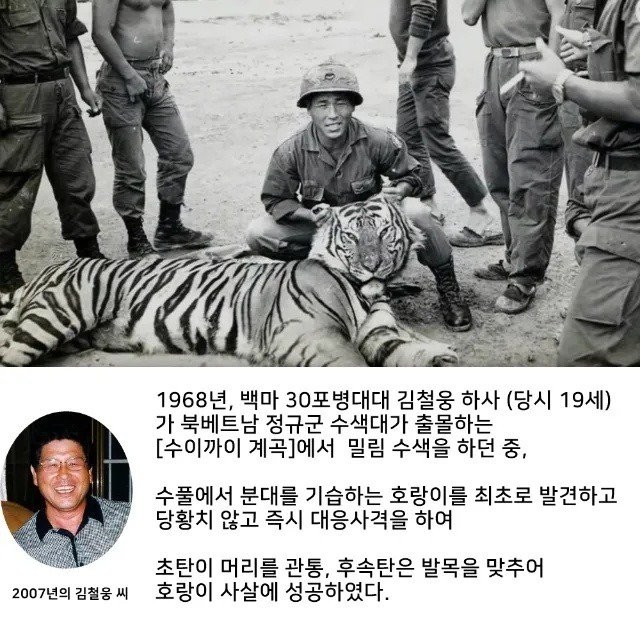 19歳で虎を捕まえた韓国軍下士jpg
