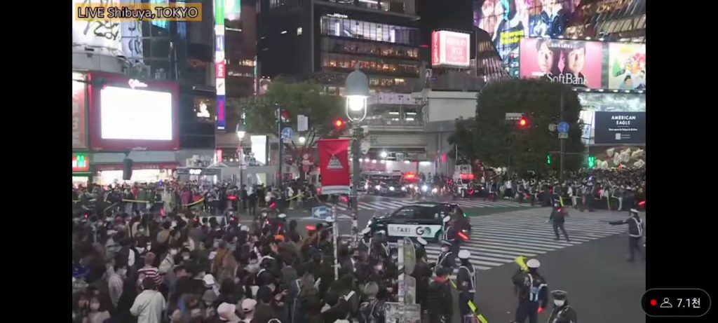 (SOUND)現時刻東京渋谷スクランブル交差点状況