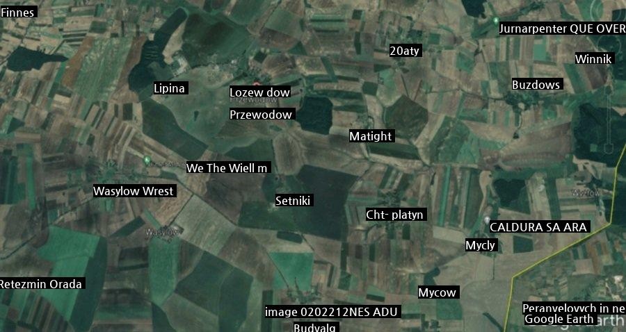 ミサイルが落ちたポーランド村の位置