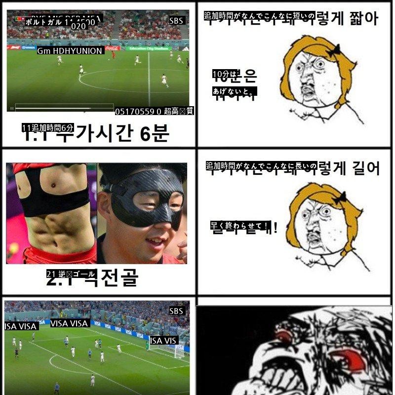 ●H組追加時間、韓国ファンの心情