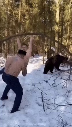 ロシアの体力鍛錬gif