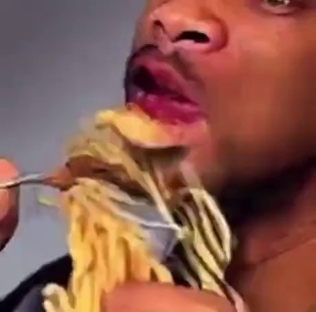 (SOUND)AIが作り出した映像、ブルブルウィルスミスがスパゲッティを食べる映像
