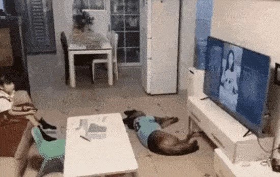 危機感知する子犬の感覚gif