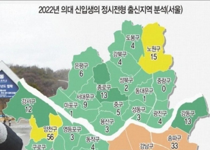 2022 ソウル大学医学部新入生定時選考出身地域jpg