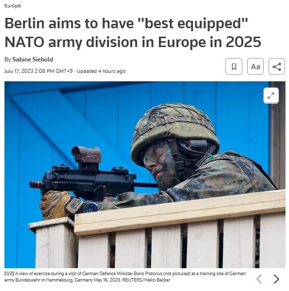 ドイツ軍、欧州NATOで最強を目指す