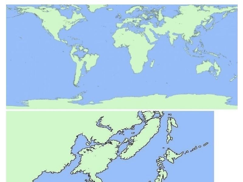 世界の氷河が溶けた後、世界地図jpg