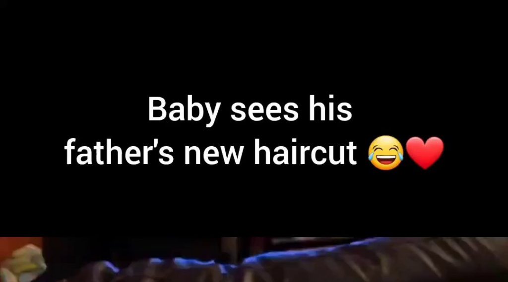 (SOUND)パパの新しいヘアスタイルを見た赤ちゃん