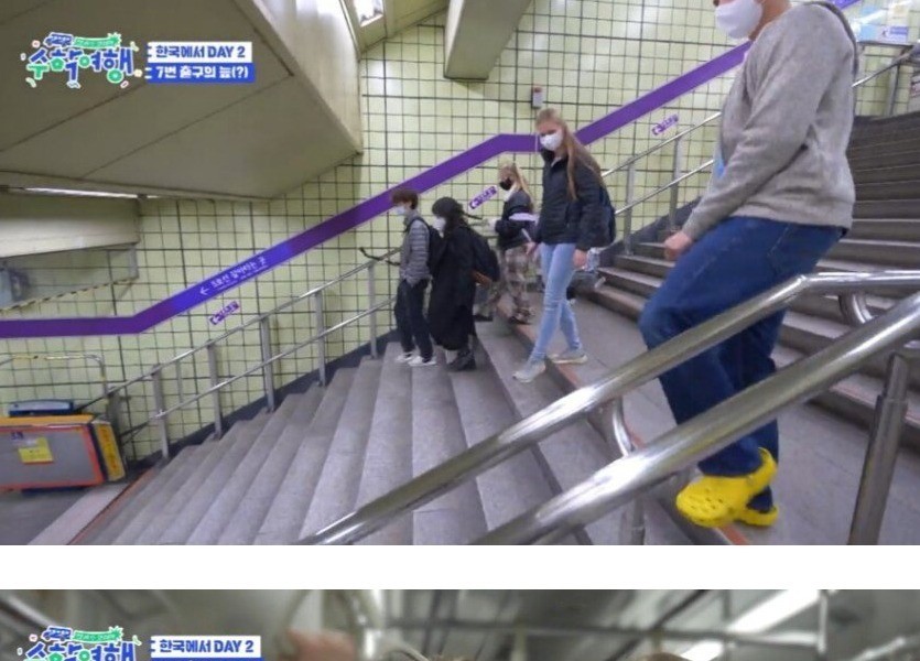 韓国の地下鉄に乗って赤い部隊を見て驚いた外国人たち