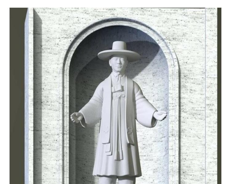 バチカン聖ベッドロ聖堂に金大建神父の銅像設置···東洋人初