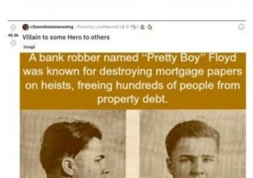 銀行強盗のニックネームがプリティーボーイである理由