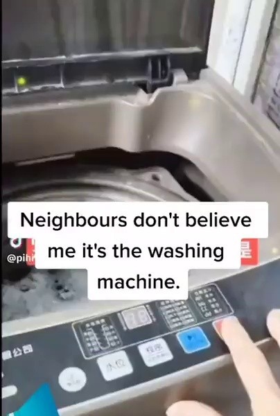 (SOUND)洗濯機の音だという私の話を近所の人は信じない