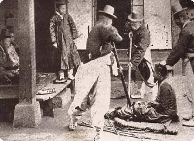 朝鮮時代の実際の鋳造拷問の時に撮った写真