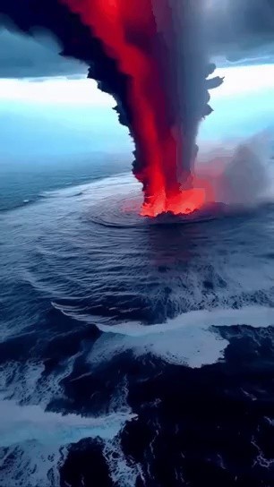 海で火山噴火