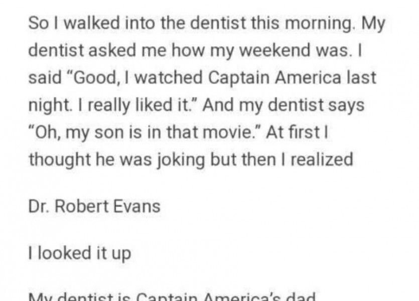 うちの近所の歯医者さんがキャプテン·アメリカのお父さんだった話