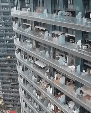 中国の杭州に2万人が住むマンションgif