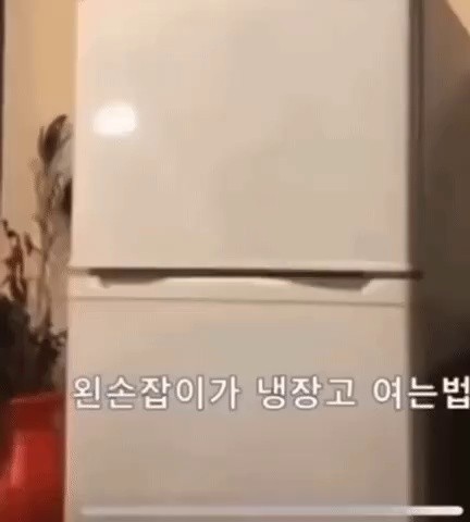 左利きが冷蔵庫のドアを開く方法