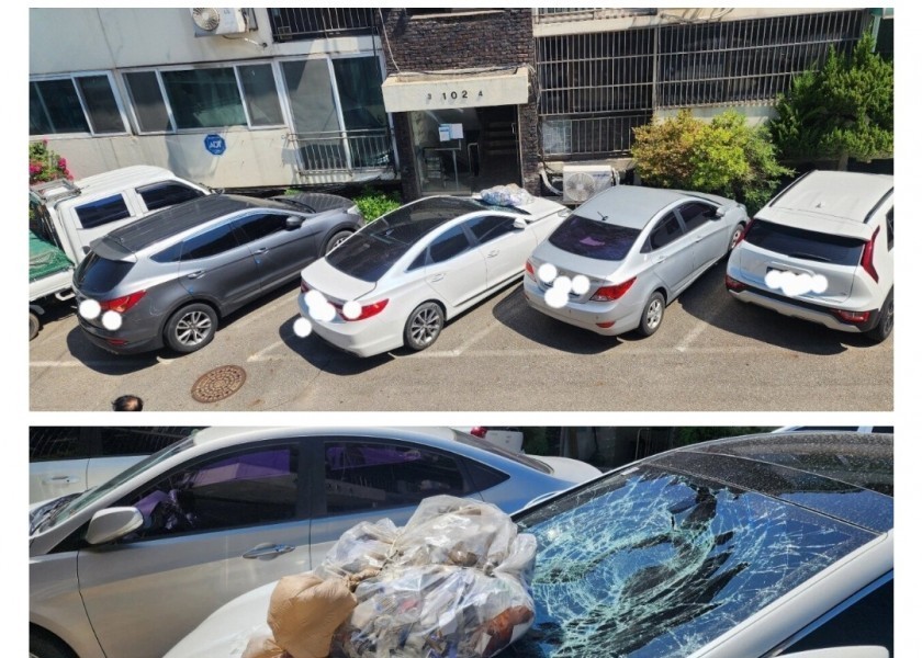 北朝鮮のたわごと風船テロにフロントガラスが壊れた車