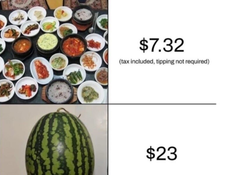 外国人が見た韓国料理の価格