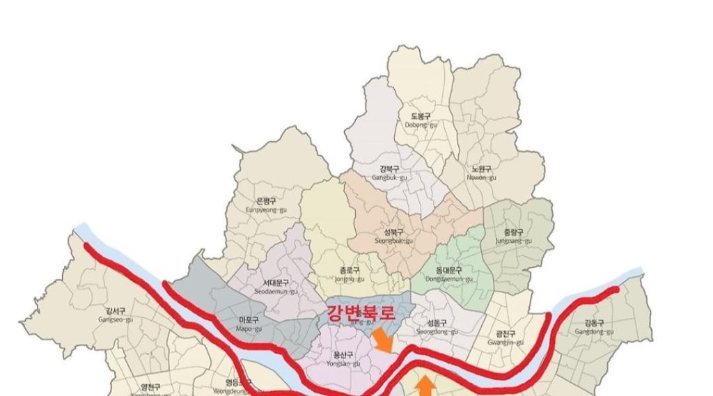 ソウルにあるソウルの主要道路