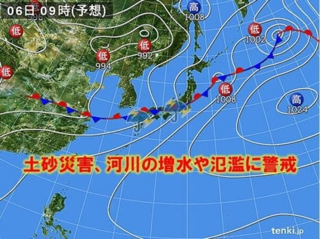 心配だ.. 一ヶ月間雨が降る梅雨前線が日本へ