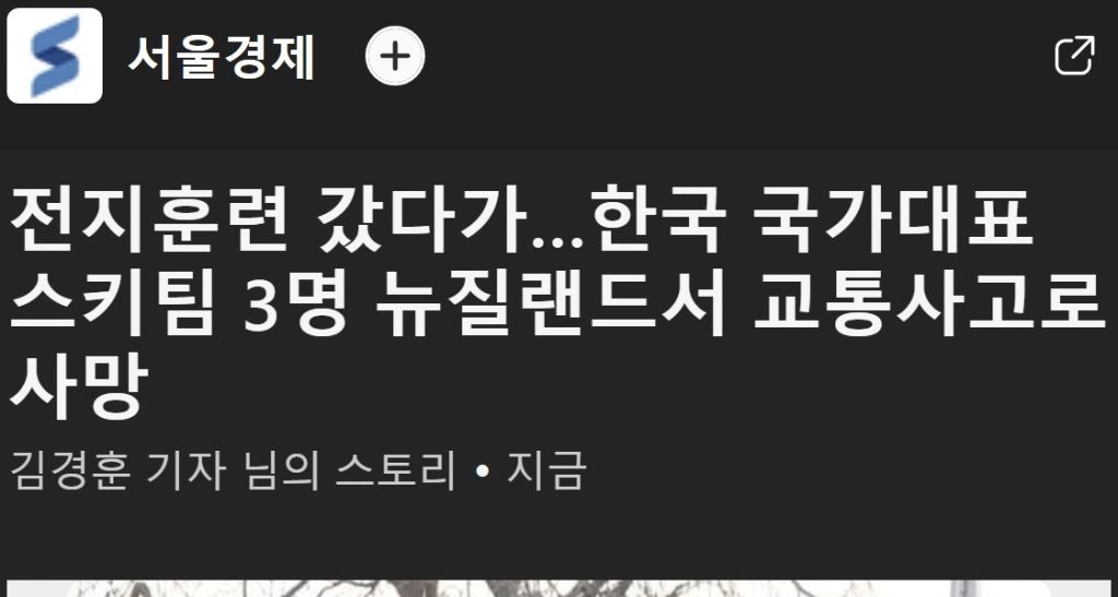 悲しい悲劇、韓国スキーチーム3人ニュージーランドで命を失う