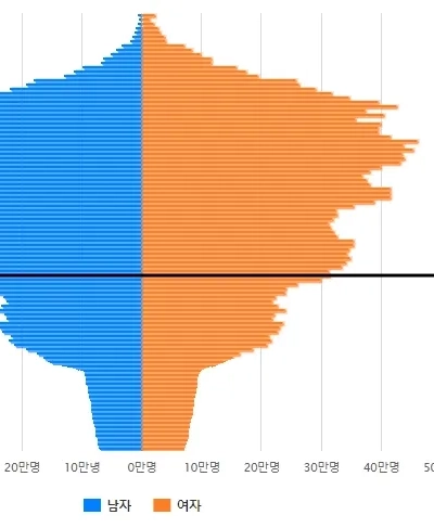 2024年の人口ピラミッドと2040年の人口ピラミッドの予想