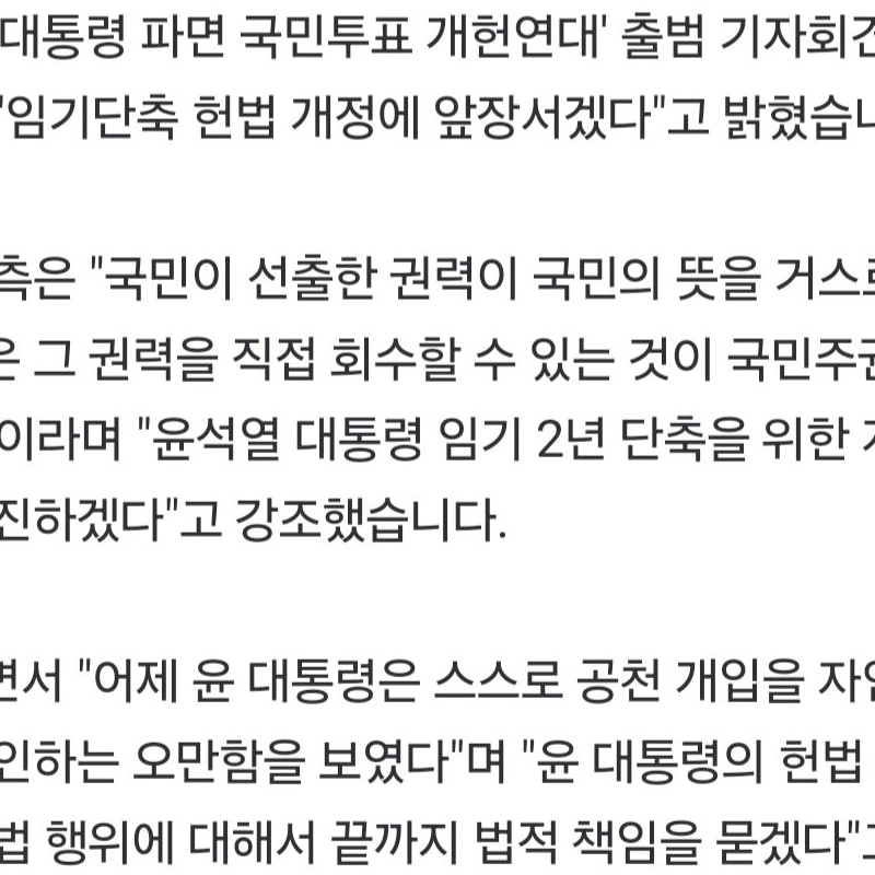 “”””大統領任期2年短縮改憲推進””””改憲連帯発足