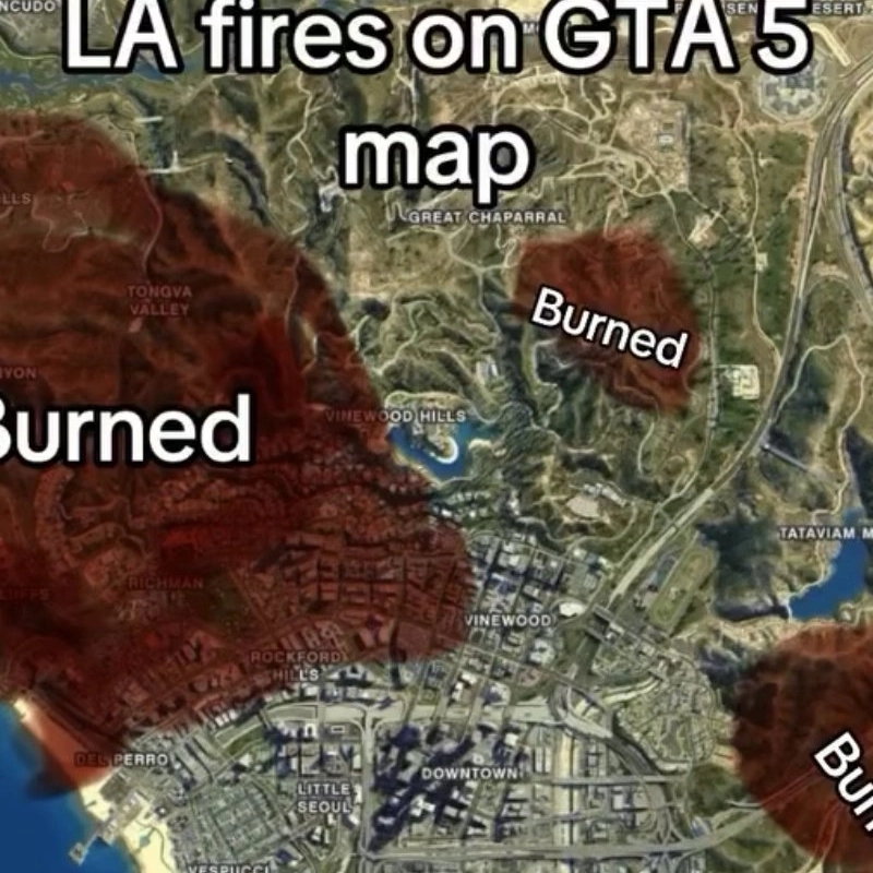 GTA5地図で一目で見るLA火災地域ㅎㄷㄷ.JPEG