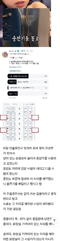 電車の中の充電用のコンセントを使用する議論