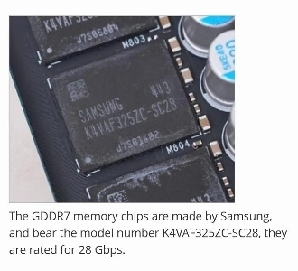 GeForce 5090は、Samsung GDDR7で確認されました