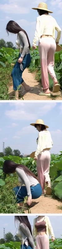 桃の農業を経験している2人の女子大学生