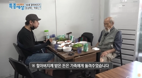 98 -YEAR -ELD祖父はStation.jpgから懇願しています