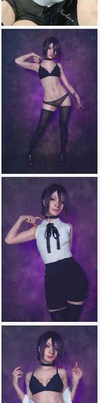 セクシーなボディを持つチェンソーマン レジェのコスプレ女の子