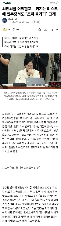 チェ・ミニさんをどうしたらいいでしょうか？リスク増大に対し、民主党も「対策はやむを得ない」とうなずく。