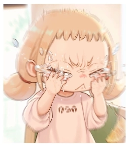 レモンを食べる子供の漫画 4 枚