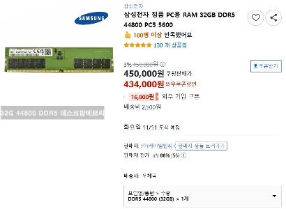 驚くべき 32GB RAM の価格更新