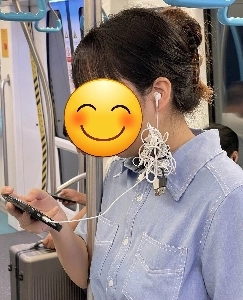 有線イヤホンをほどこうとしたら切れてしまったので、そのまま使うことにしました。