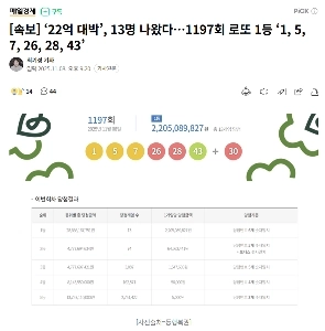 【速報】『22億ジャックポット』、13名が出た…第1197回ロト1等『1、5、7、26、28、43』