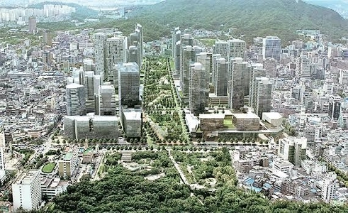 セウンショッピングモール再開発鳥瞰図