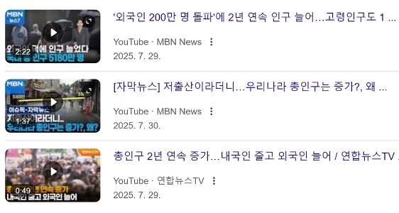 大韓民国の現在の人口状況