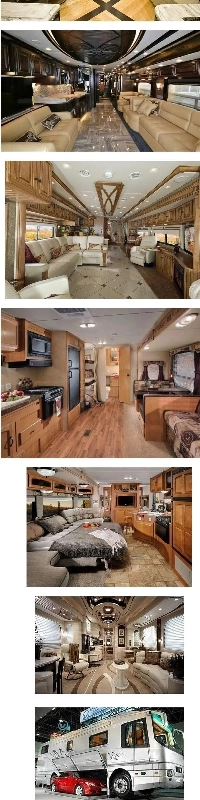 超豪華キャンピングカーの車内。