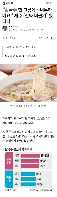 最近の国産カルグクスの価格.gisa