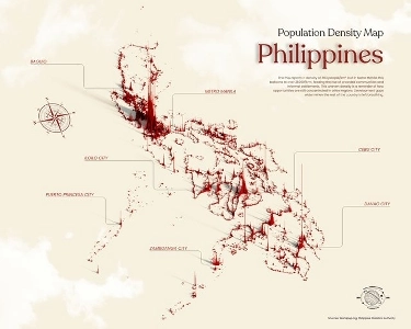 フィリピンの人口密度マップ