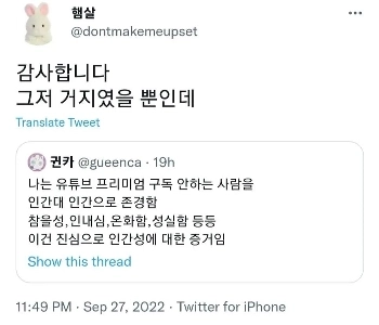 私は YouTube Premium を利用しない人を尊敬します。