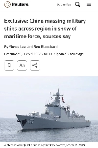 中国、軍艦100隻による軍事デモ