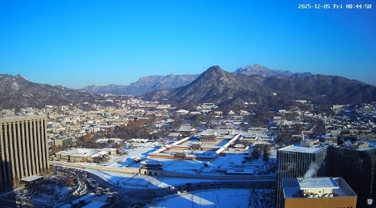現在時刻、雪の下の景福宮全景