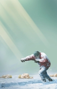 大雪で凍死した配達員と天使